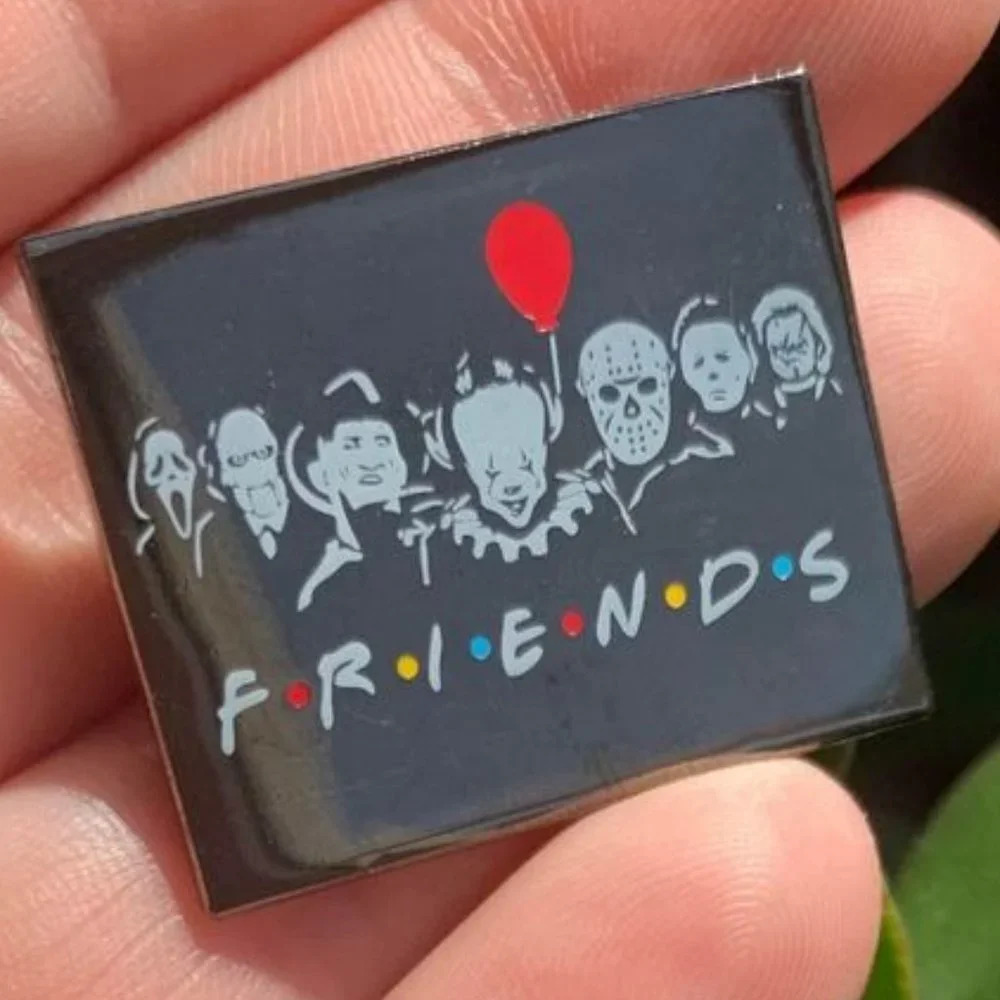 Brand new “Friends” enamel pin featuring horror movie Halloween villains